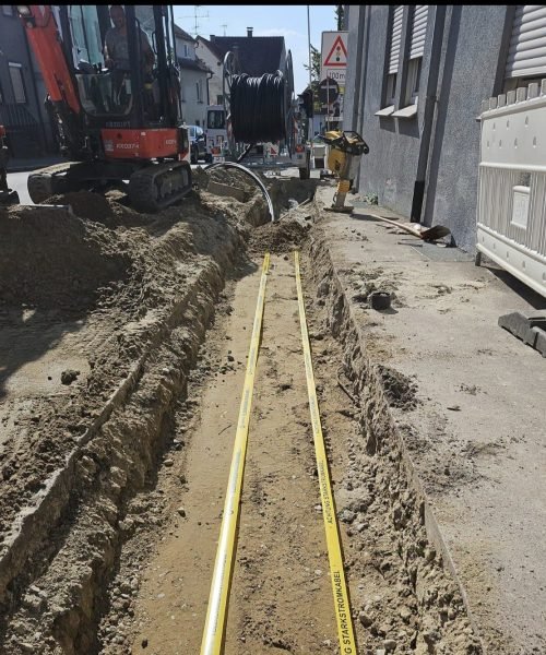 AngelBau mitten auf Arbeit