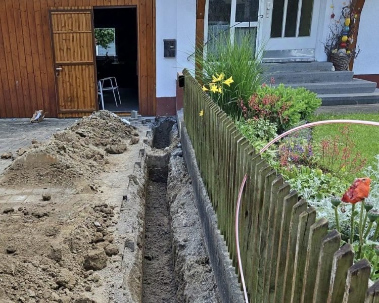 AngelBau Tiefbau: Vorbereitungen für den Hausanschluss
